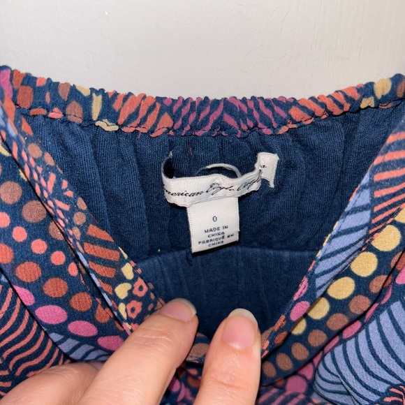 American Eagle women’s slip dress baby doll dress geometric pattern blue size 0 - Picture 3 of 8